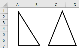Membuat Bentuk Segitiga Dalam Excel Dengan Menu Shapes